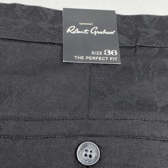 Robert Graham Men's Highland Jacquard Perfect Fit Pants – Size 36 – Black - Picture 2 of 9
